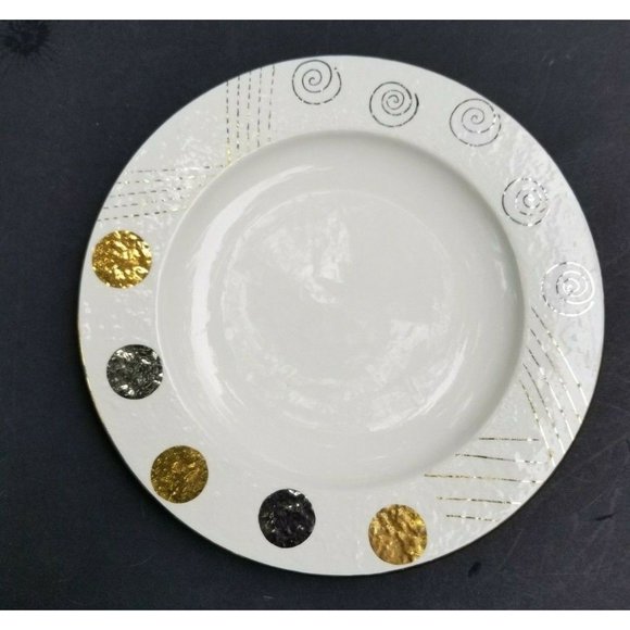 Laurie Gates Designs Plate White Gold Silver - Picture 2 of 8